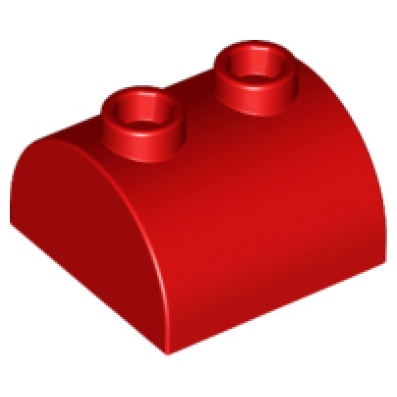 Dakpan, Gebogen 2x2 dubbel met 2 noppen Red